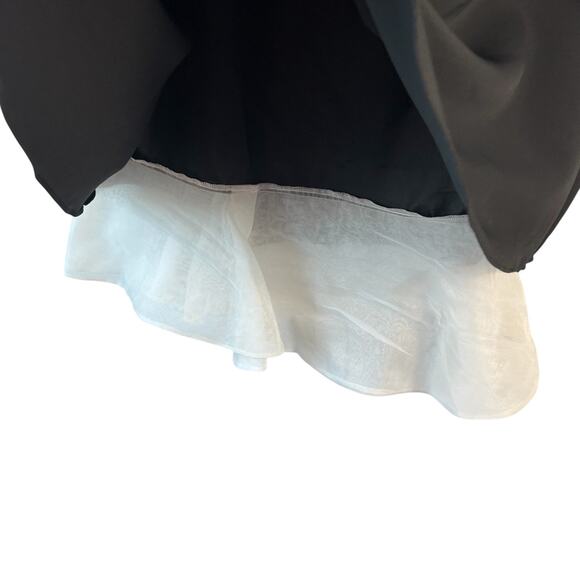 FRAY I.D. Womens Top Medium Black White Lined Authentic Size 1 Flared Tunic - Picture 2 of 6